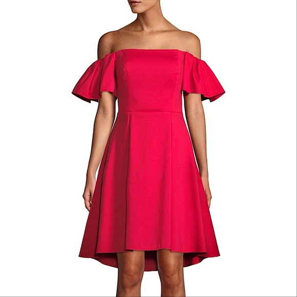 HH Red Off-The-Shoulder Flounce Dress NWT - Picture 2 of 9